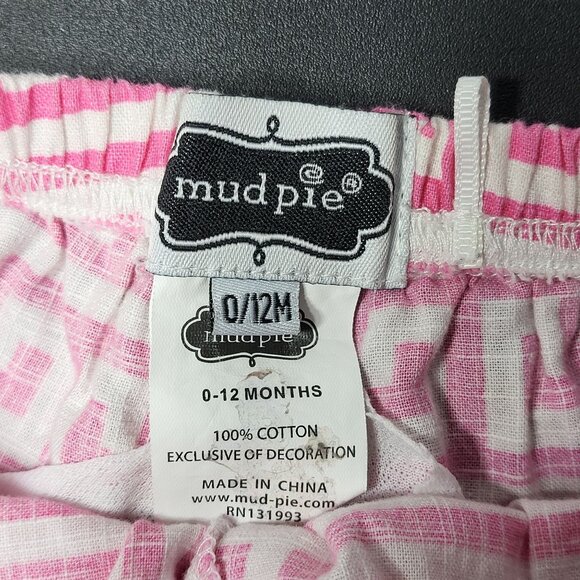 Mud Pie Baby Girl's Pink Monkey Embroidered Shorts Size 0-12 Months Cute Fun - Picture 4 of 8